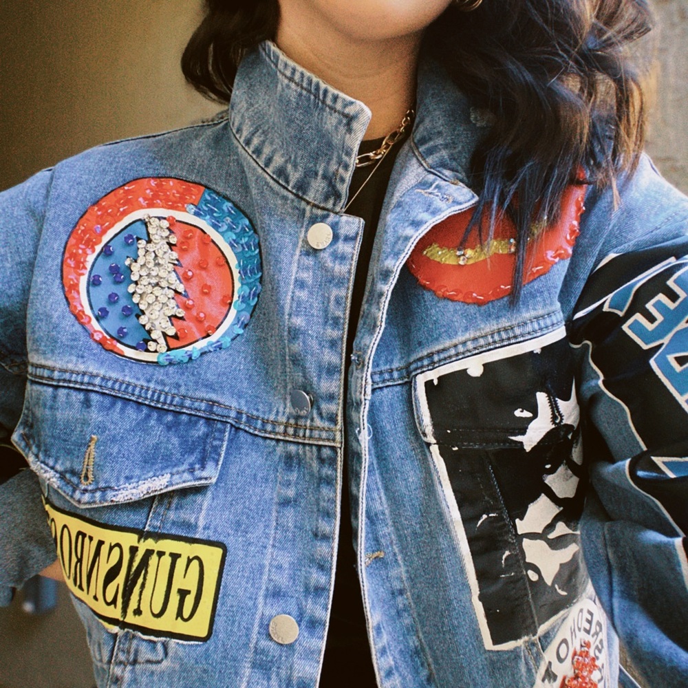 Band Patch Denim Retro Jacket